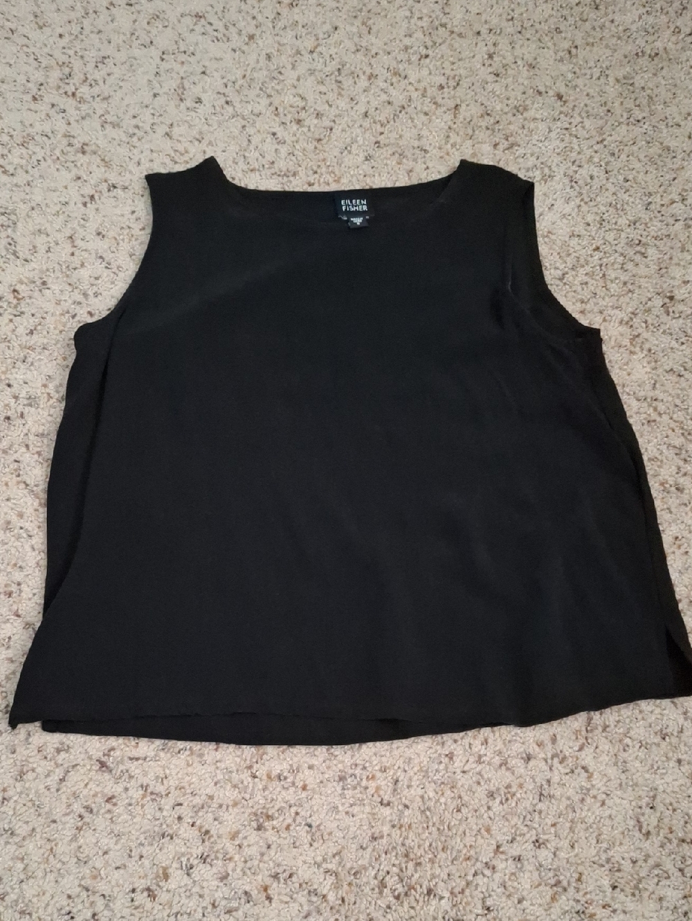 Eileen Fisher Black Silk Sleeveless Tank